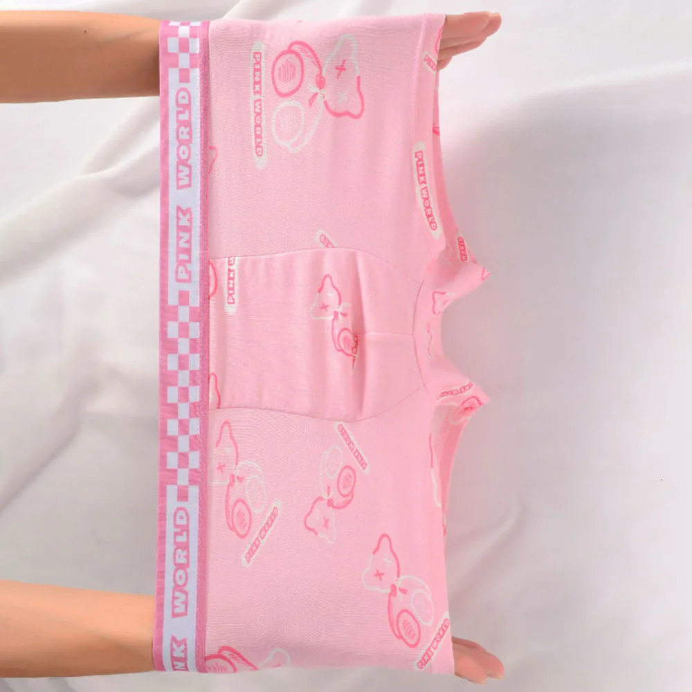 Mens Underwear Boxer BriefsCotton Stretch Breathable MoistureWicking Underpants Man PantiesPink Cartoon Printed L4XL 250526