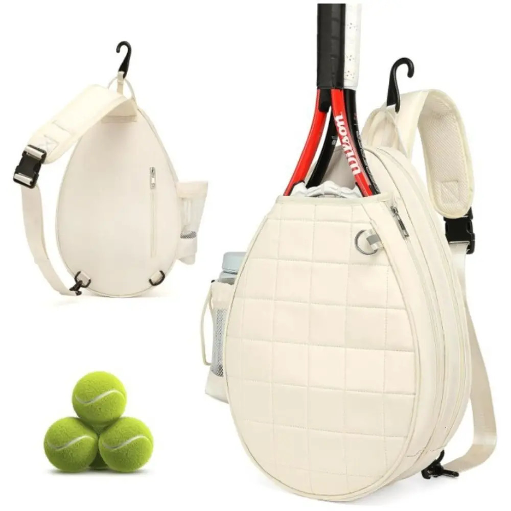 Crossbody Tennis Racket Bag Adjustable Large Capacity Tennis Crossbody Bag with Water Bottle Holder Beauty Sports Fitness Bag 250530