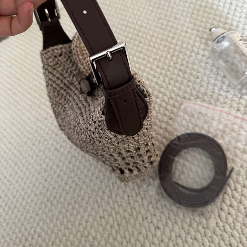 Straw Beach Tote New Handwoven Raffia PP Straw Single Shoulder Crossbody Fashion Niche Designer Women S Bag Crossbody Bag