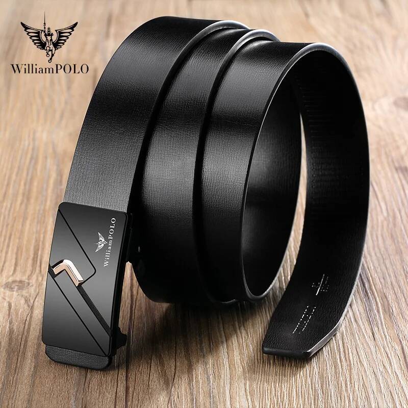 Men's casual minimalist toothless belt, automatic buckle, fashionable belt