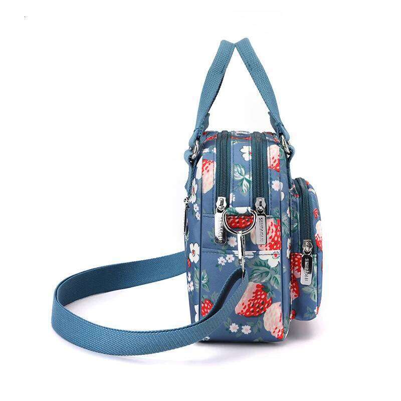 Fashion Floral Pattern Girls Shoulder Pretty Style Female Messenger Bag High Quality Fabric Nylon Women Handbag