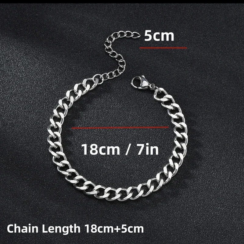 3MM15MM Thick Stainless Steel Cuban Chain Bracelet For Men Male Adjustable Size Trend Accessory Jewelry Hand Chains 250528