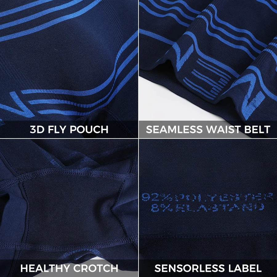 Secret Dig 3Pcs Mens Panties Underwear Boxers Breathable Man Underpants Comfortable Male Shorts Black Blue Underwear 250530