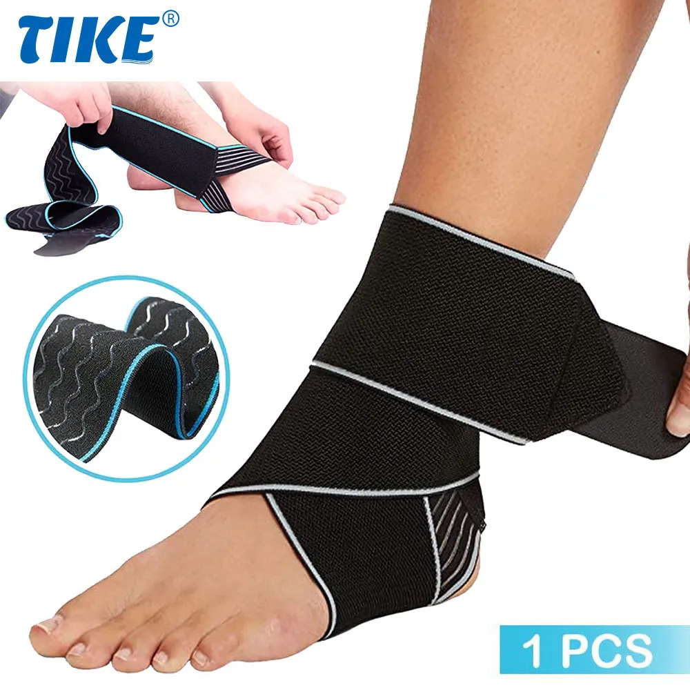 1 PCS Elastic Silicone Ankle Support Brace Strap Basketball Football Professional Wraps Adjustable Stabilizer 250530