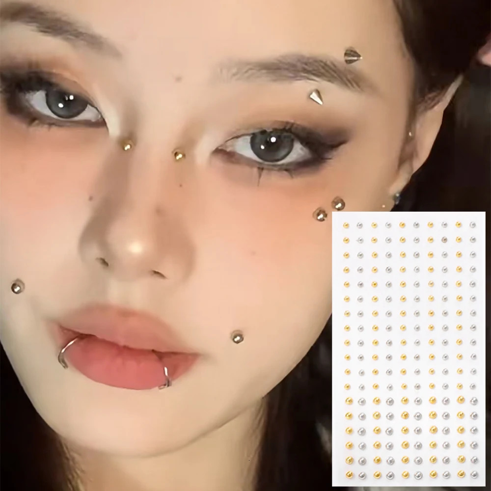 180 PC Non Piercing Lip Nails Sticker Selfadhesive Waterproof Reusable Fake Lip Nail Eyebrow Nose Ring Body Belly Button Jewelry 250530