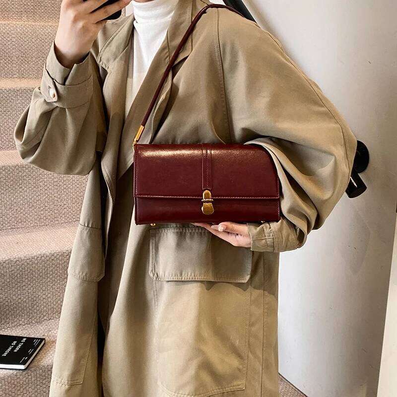 MOODS Retro Flap Crossbody Messenger Bags For Women PU Leather Pure Color Small Square Shoulder Bag Designer Handbag 2025