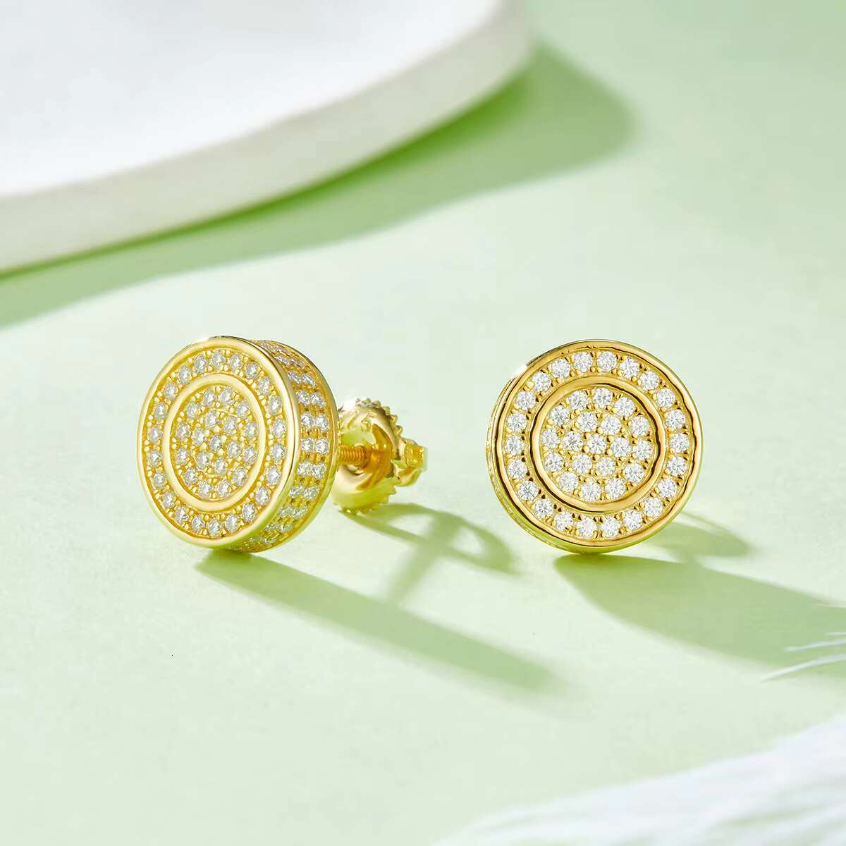 J013 Hiphop Jewelry Wholesale Custom 2024 Men New 925 Sterling Silver Iced Out VVS Diamond Moissanite Hip Hop Stud Earrings