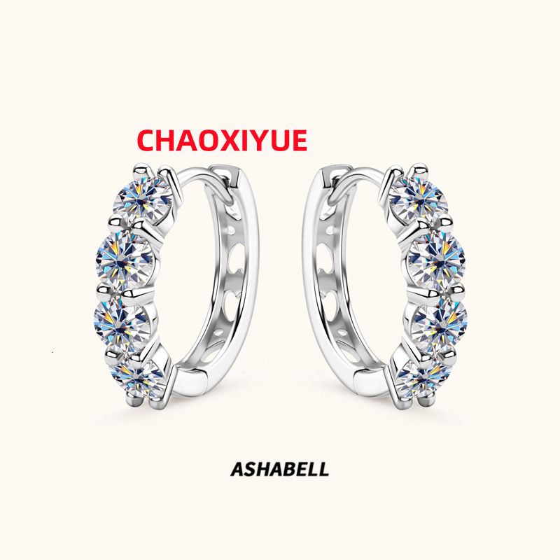 Hip Hop New Korean Dongdaemun Moissanite Earrings S925 Sterling Silver Earrings for Men or Women