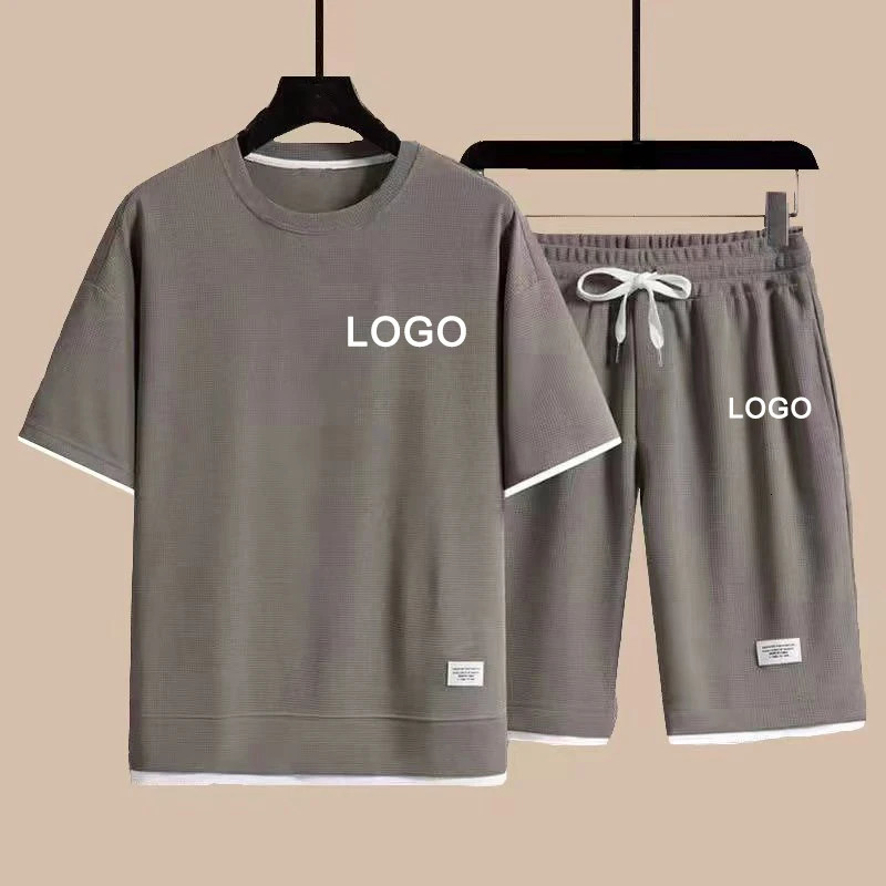 Customized Printed Tshirts Short Pants 2Piece Suit Men Summer Fashion Sleeve Tracksuit Set Shorts Streetwear Tee Tops 250529Z