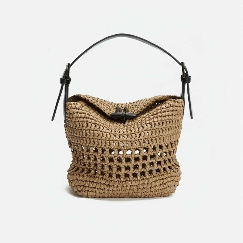 Straw Beach Tote Summer Raffia Woven For Women French Style Artistic High End Vacation Beach Handheld Crossbody Bag Trendy Crossbody Bag