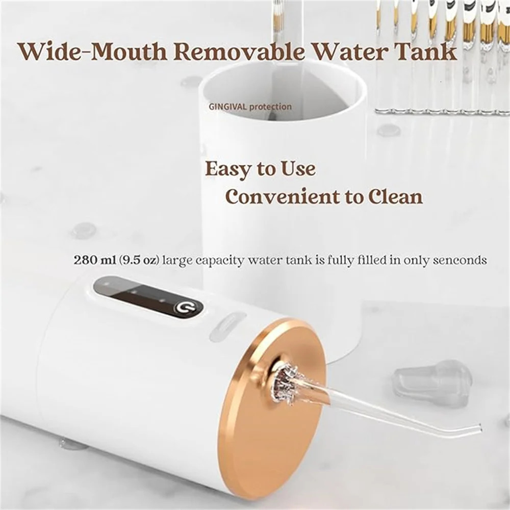 1 PCS Portable Water Floss USB Rechargeable Oral Irrigator 280ML Electric Tooth Cleaning Device 3 Modes Waterproof Irrigator 250530