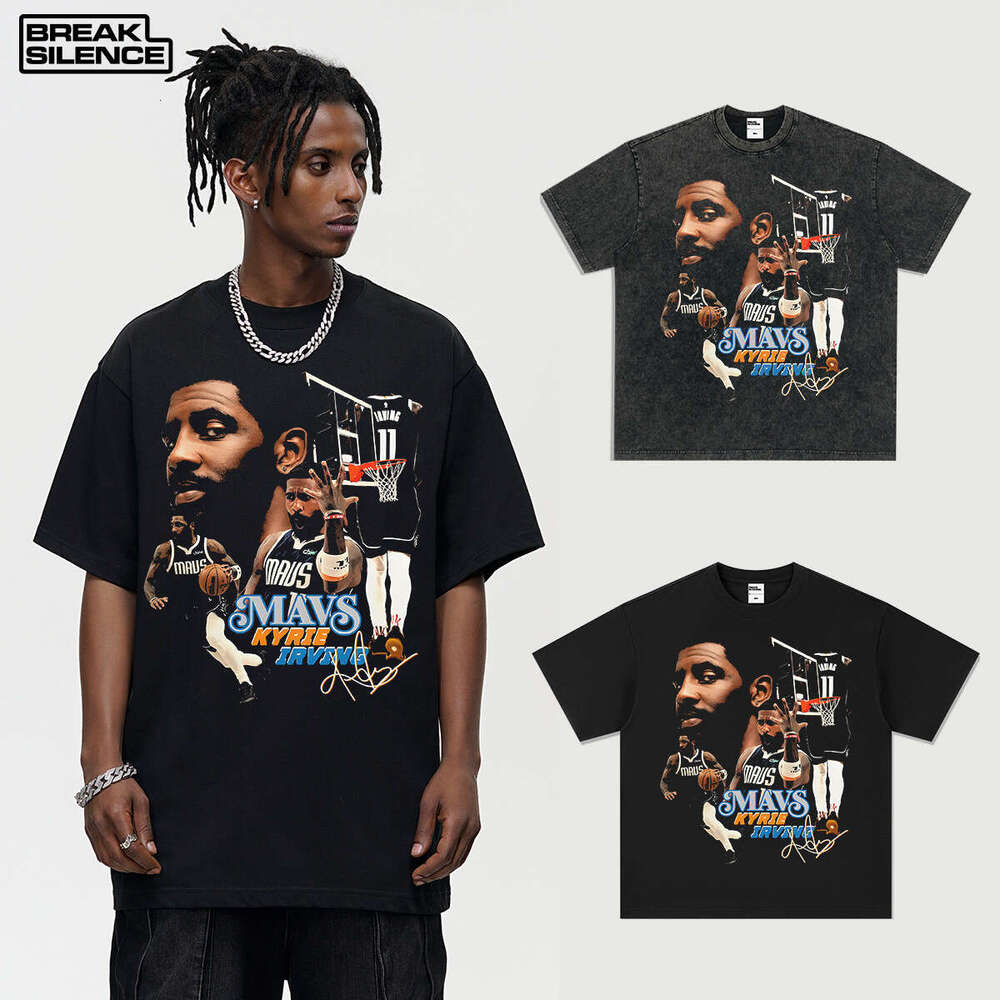 2025 Irving American Style Printed Short T-Shirt Summer New Half Sleeve Crew Neck Men Small Neckline