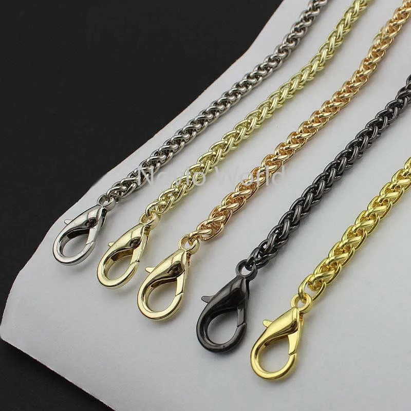 5mm wide bushy wheat chains total 60-130cm with 2 lobster clasp for replace purse small chain strap 250530