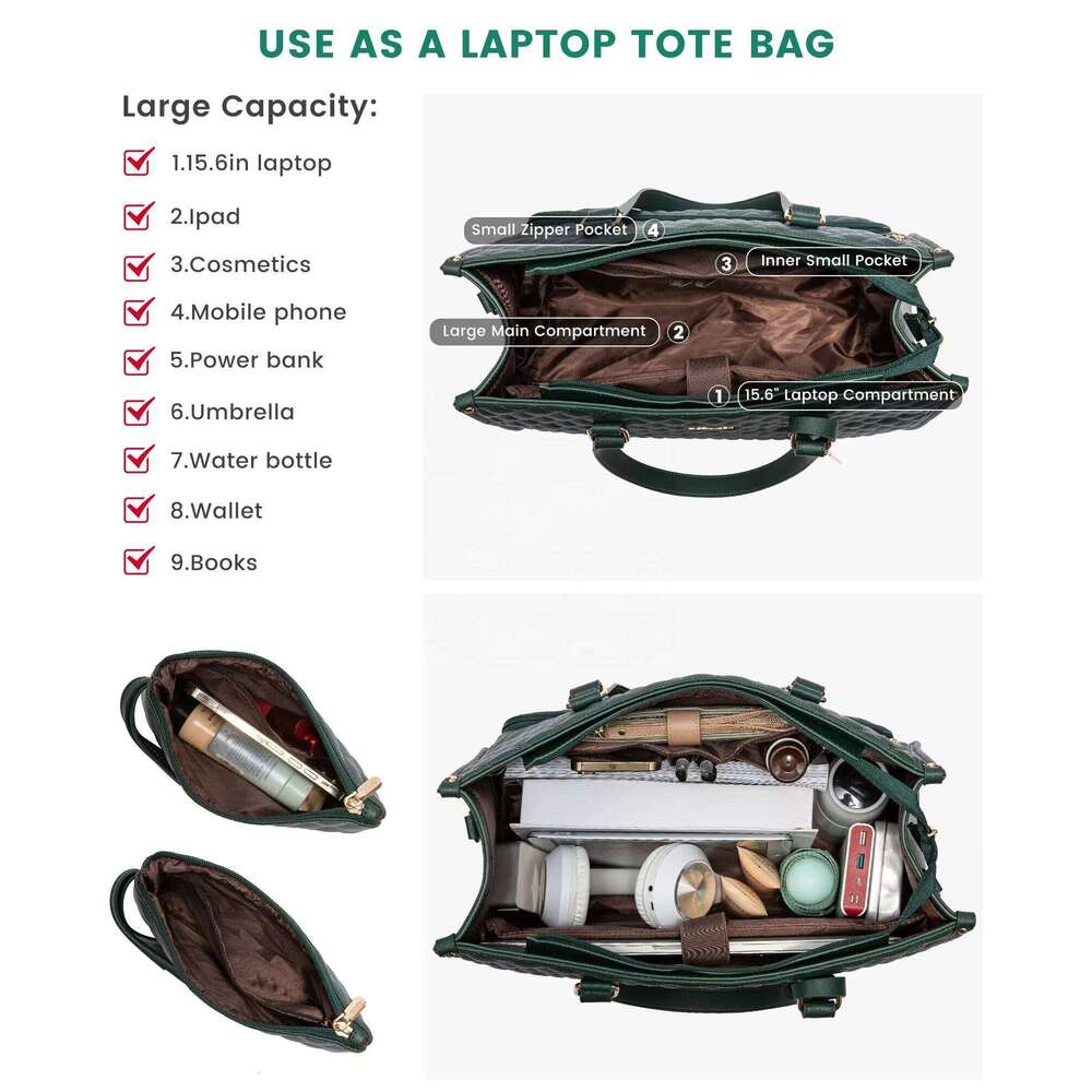 LOVEVOOK 2024 Custom Casual Ladies Shoulder Insulated Cooler Bags School Travel 15.6in Laptop Handbags Bag for Women 8b