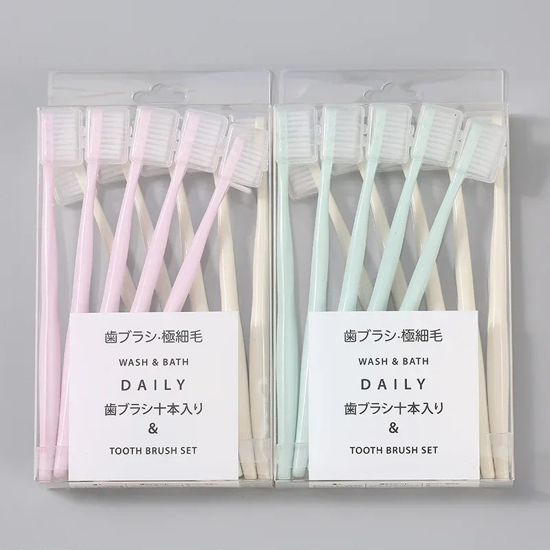 10PC/set Adult Soft Bristle Toothbrush Adult Home Soft Bristle Toothbrush Adult Small Head Toothbrush with Sheath Wholesale 250528