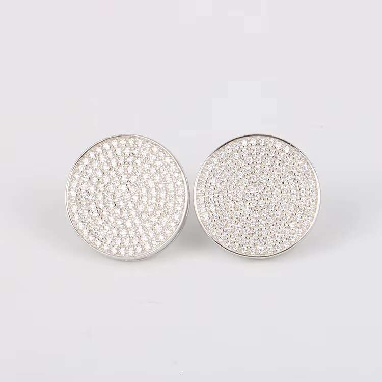 VVS1 Women Men Classic Round Brilliant Cut Moissanite Earring 925 Sterling Silver DE Hip Hop Round Moissanite Earring Studs