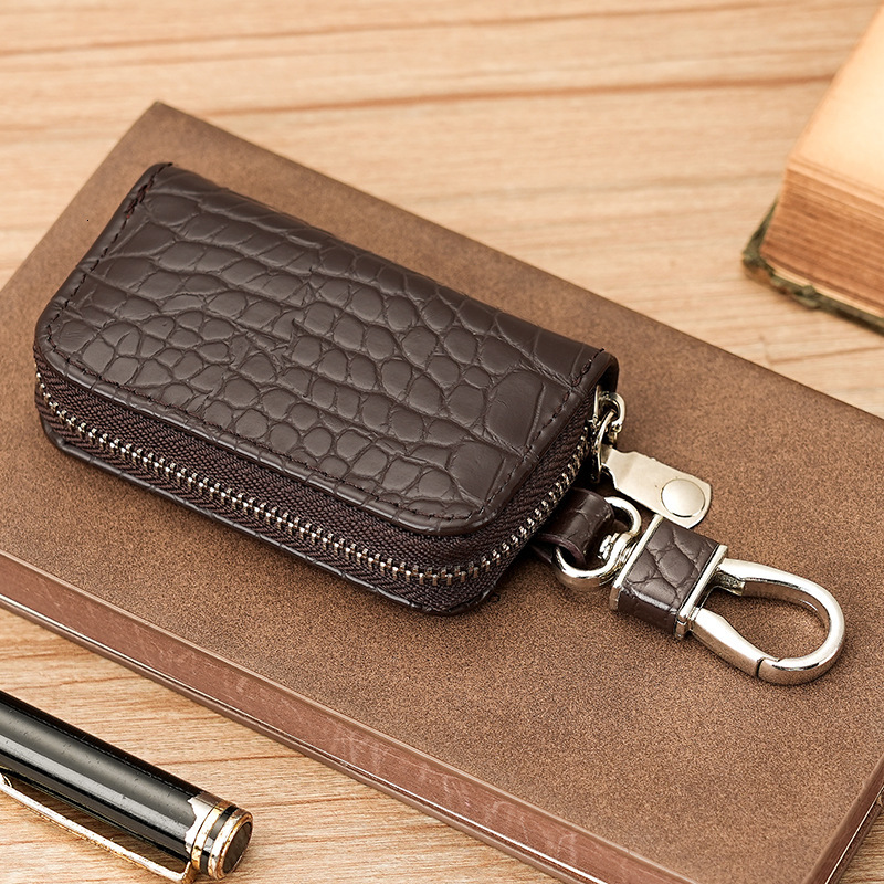 fashion European and American crocodile pattern men s fashion business fashion car key box designer lightweight and portable home men s key bag