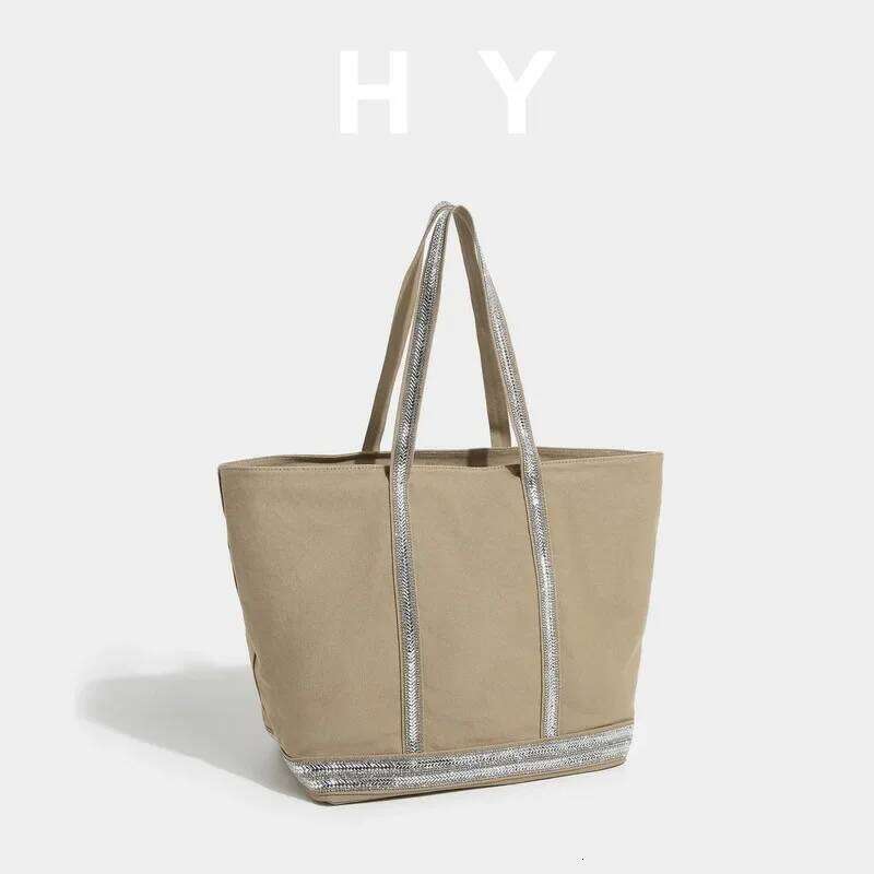 Cross-Border Canva New Casual Versatile Student Women's Simple Shoulder Bag Polyester Lining Zipper Opening