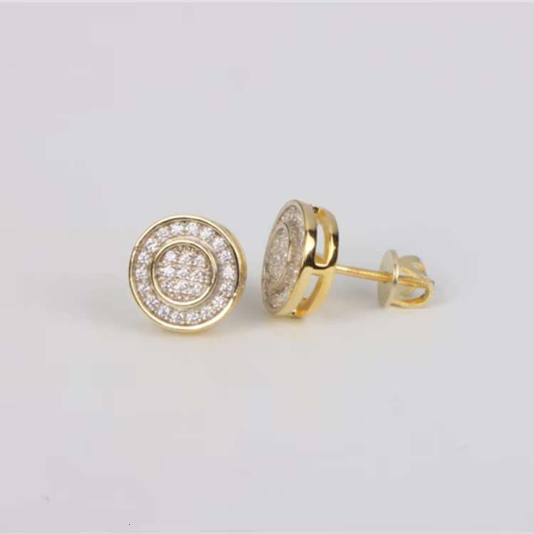 Full Iced Out VVS Moissanite Earrings 18k Gold Plated Fine Jewelry S925 Silver Men Women Hip Hop Moissanite Stud Earrings