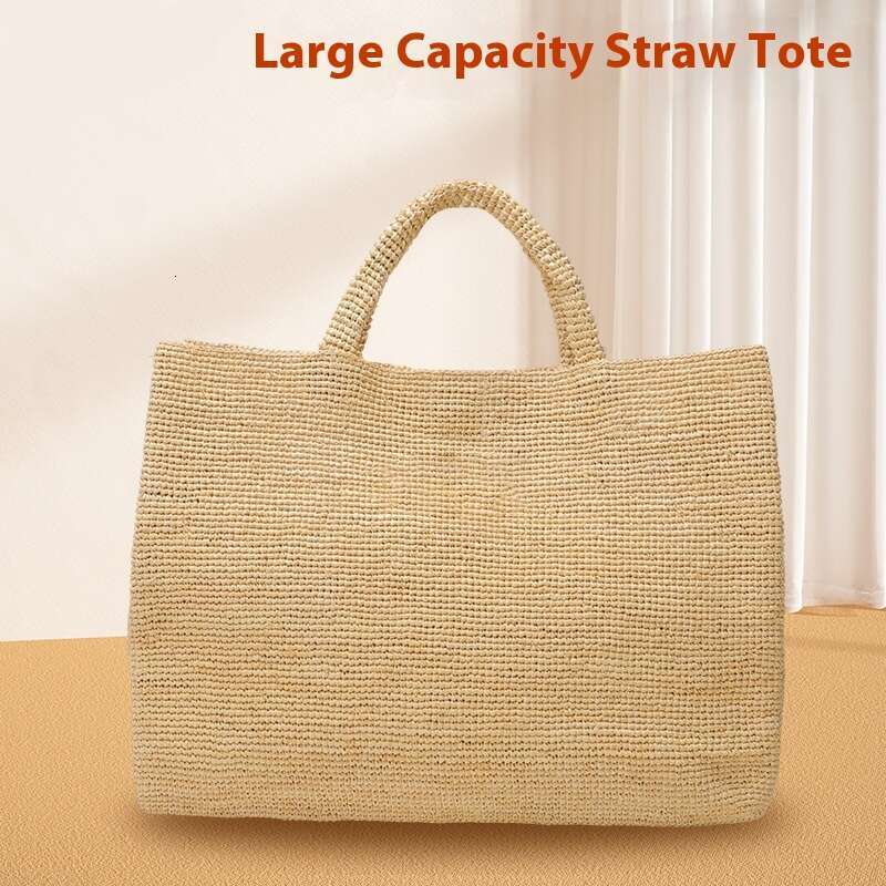 Straw Beach Tote Raffia Handwoven Casual Vacation Large Capacity Beach Trendy Shoulder Bag Handbag Crossbody Bag