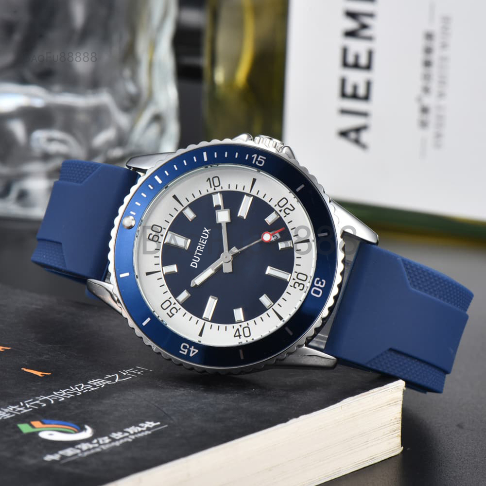 Hot Sale Sport Style Luxury Watches for Men Quartz Wristwatch Popular Rubber Strap Automatic Date Daily Waterproof Business Male Clocks for Gift Wholesale