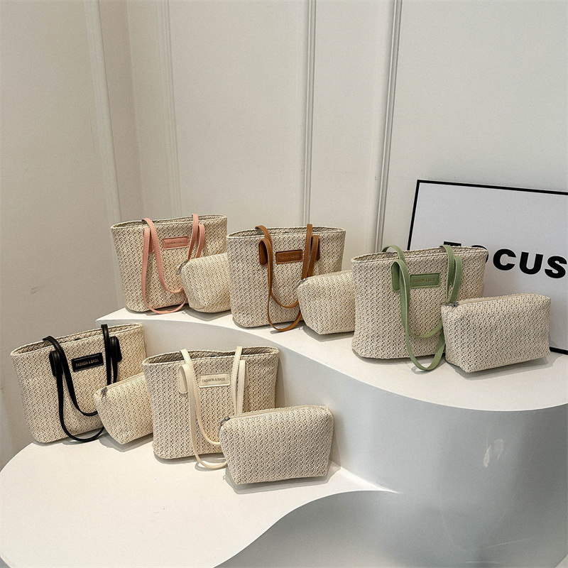 Free Shipping Designer Bag 2025 New Simple Fashion Straw Letter Womens Shoulder Tote Bag