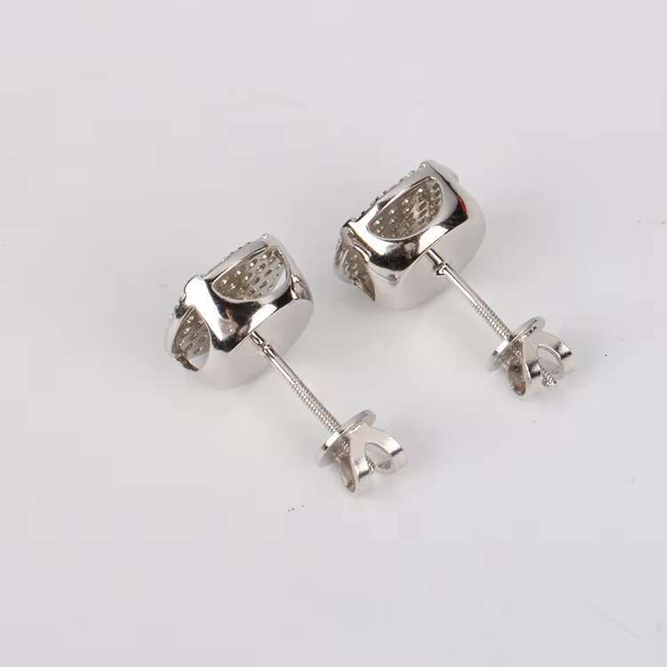 New Bling Gold Plated Moissanite Diamond Earring S925 Silver Round Stud Earrings Hip Hop CLuster Earring for Women Men