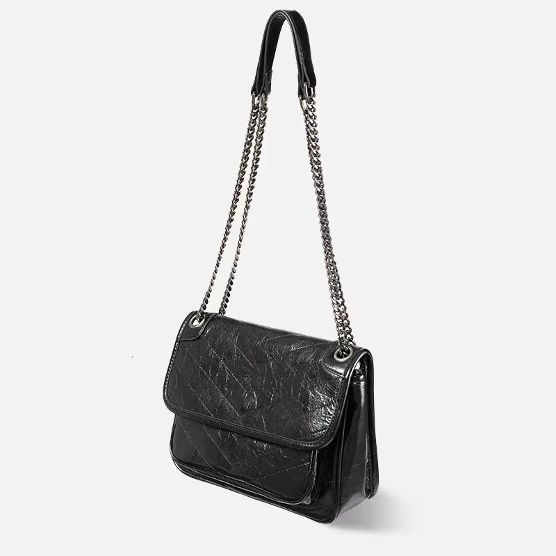 New layered cowhide crossbody bag with high-end feel, women's genuine leather shoulder bag, new free delivery designer bag