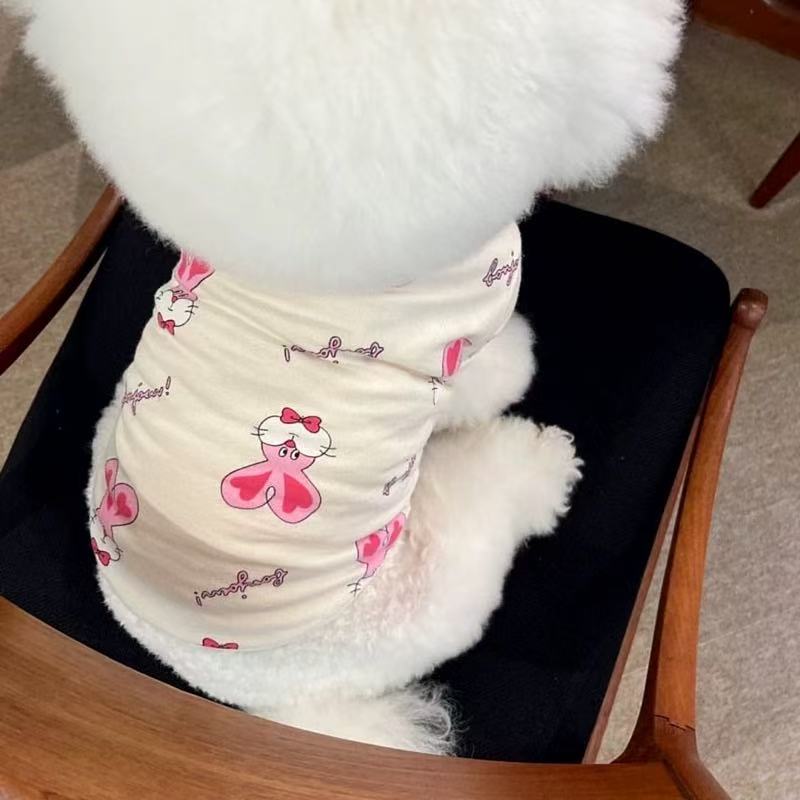T00358 Pet T-shirt summer thin dog clothes cat Yorkshire schnauzer teddy bear small dog Yorkshire