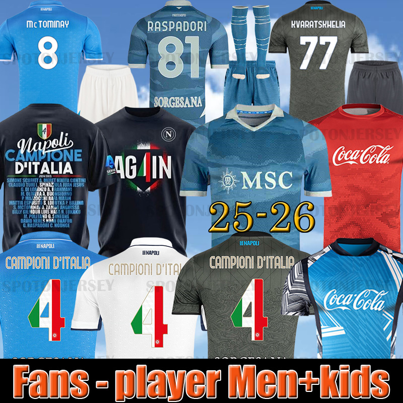 NAPOLI 25 26 Partenope Kit football jersey 2025 Limited Maglia Naples KVARATSKHELIA CAMPIONI D'ITALIA Halloween Pre Match FOOTBALL SHIRT SSC Napoli Maillot