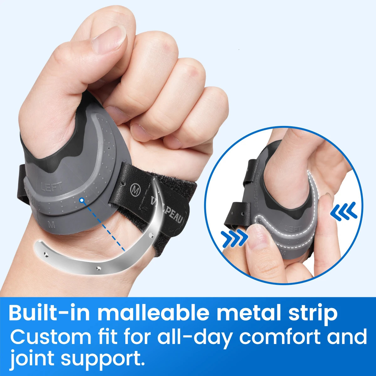 VELPEAU Thumb Splint CMC Joint Orthosis for Arthritis Osteoarthritis and Pain Relief Brace Durable Skinfriendly 250530
