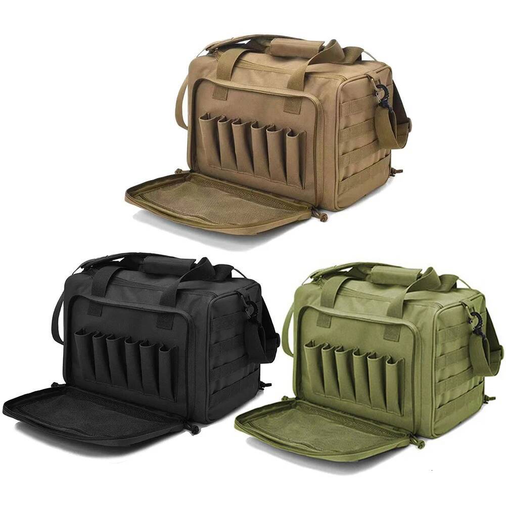 Range Storage Bag Molle System Outdoor Hunting Accessory Nylon Gun Tactical Case Bags Pistol Tool Shoulder Pack Sniper Black