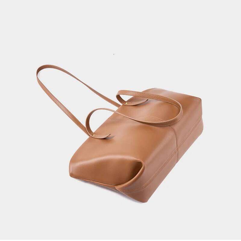 2024 New Stylish Designer Casual Soft Women's Leather Tote Bag Versatile Female Shopping Shoulder Lady Simple Handbag