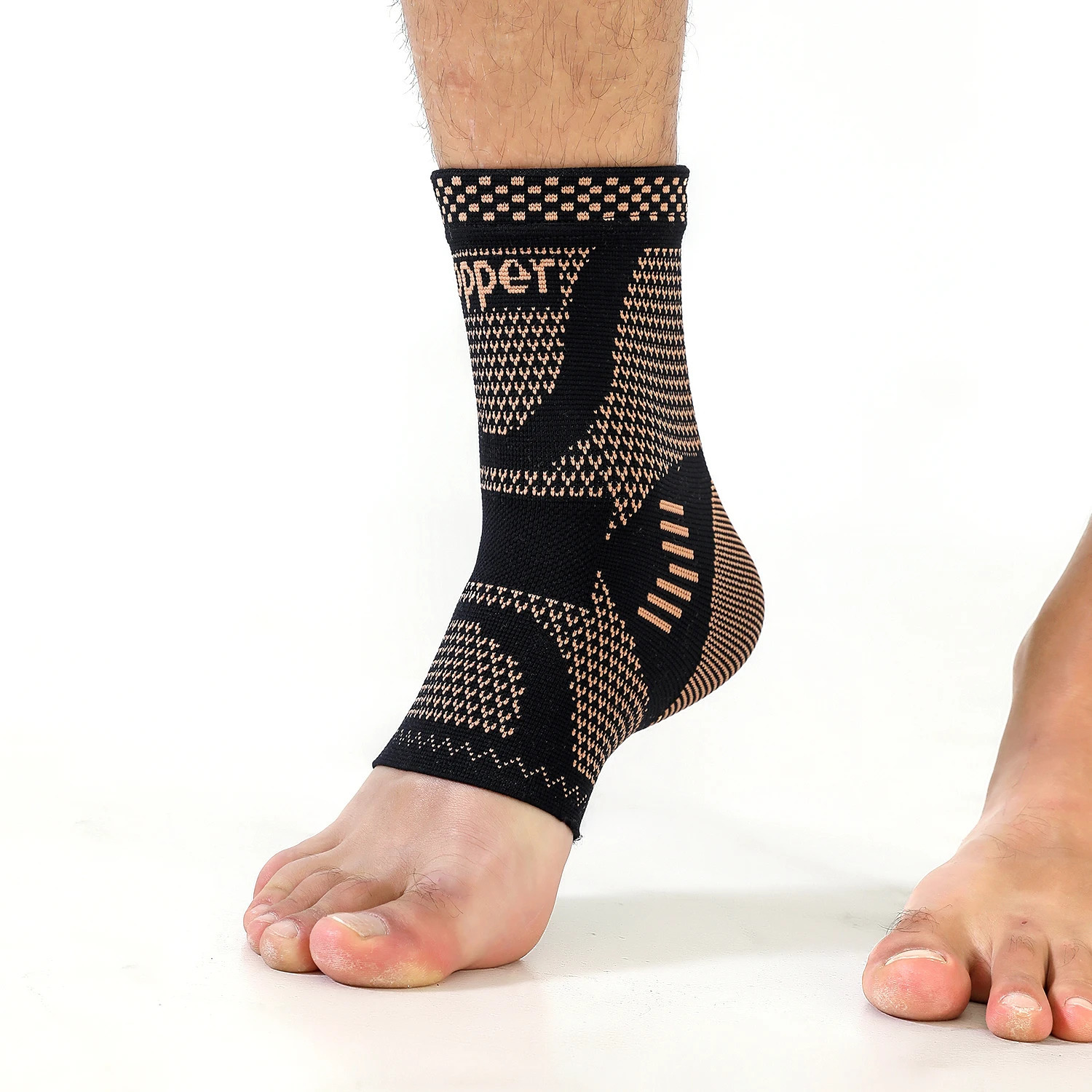 1Pcs Copper Ankle BraceInfused Support Compression Sleeve for Men Womenfor Foot PainSprained AnkleRecoverysports 250530