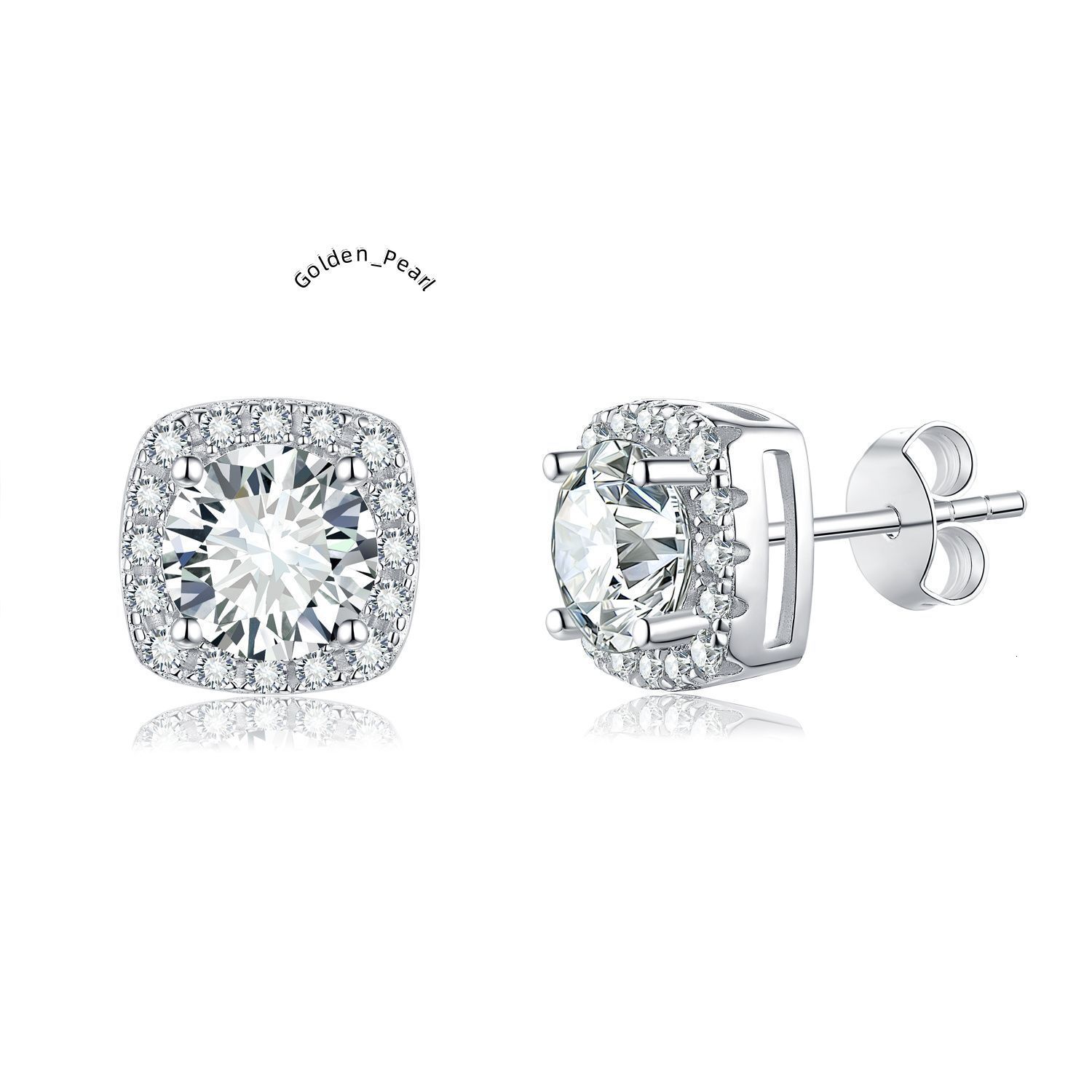 High Quality Moissanite Gemstone Silver 925 Earring Minimalist Jewelry 925 Silver Girls Stud Earrings