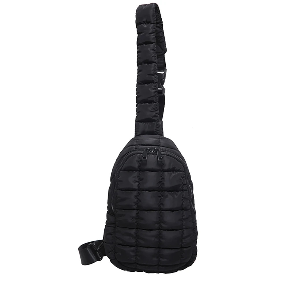 Women Quilted Chest Bag Cloud Waist Bag Adjustable Strap Puffer Crossbody Sling Bag Casual Waist Pack Outdoor Travel Bag 250528