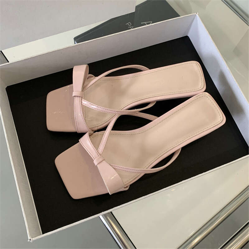 French Style Evening Silver High Heel Sandals 2024 New Stunning Bowknot Stiletto Strap Slippers for Women Summer Outdoor Wear