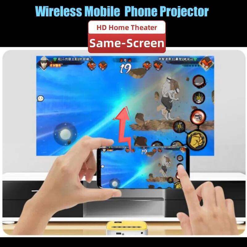 T20 USB LED HD 1080P Built-in Same-screen Version Wireless Mobile Phone MINI Projector Portable Home Theater Media Video Player