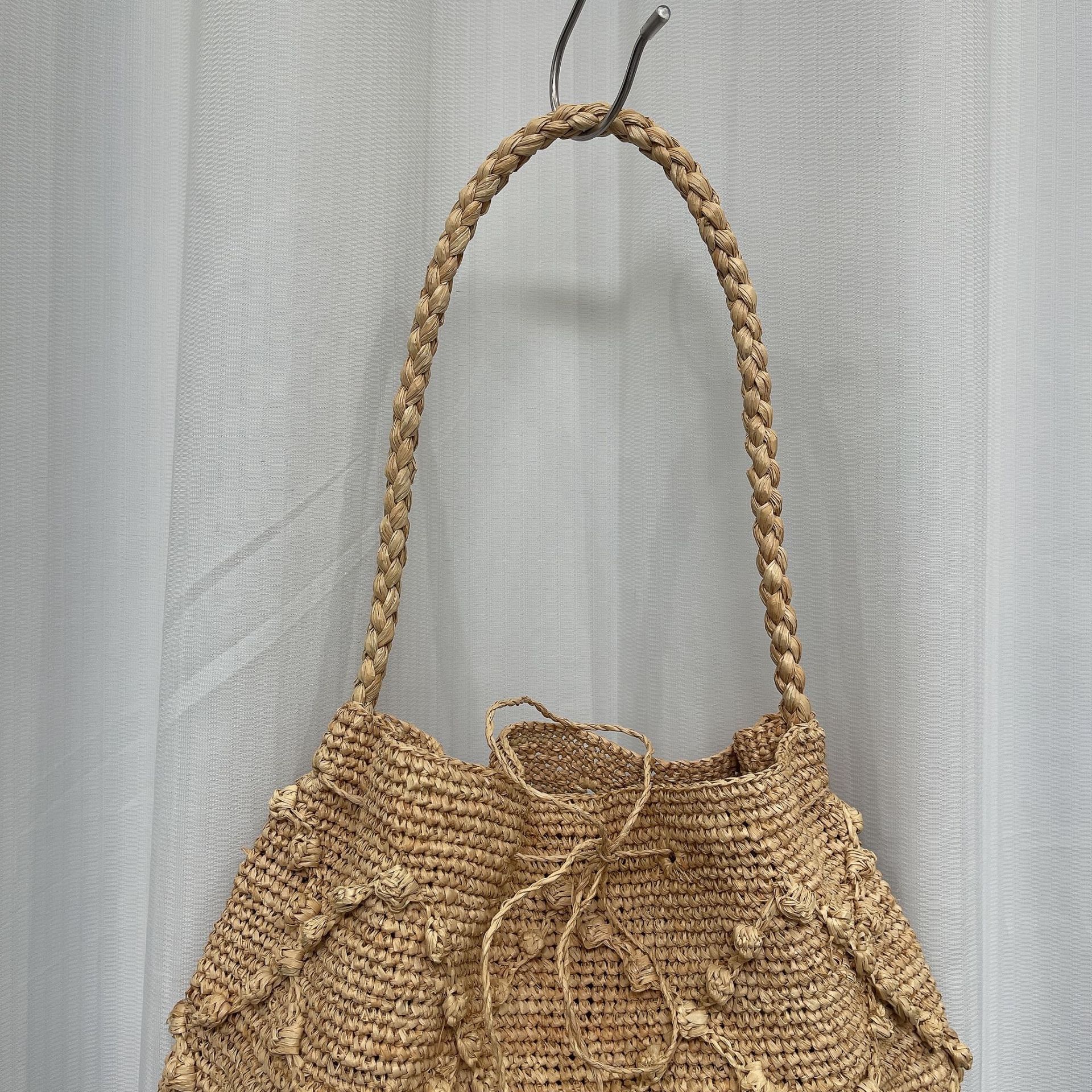 Top Brand High Quality New Style High-Quality Exquisite Crochet Straw Bag Rose Crossbody Bag Vintage Summer Handmade Shoulder Bag New Free Delivery De