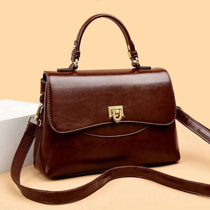 Women Top-Handle Bag High Quality Leather Laidies Handbags Purses Designer Bags Genuine Vintage Shoulder Messenger Sac