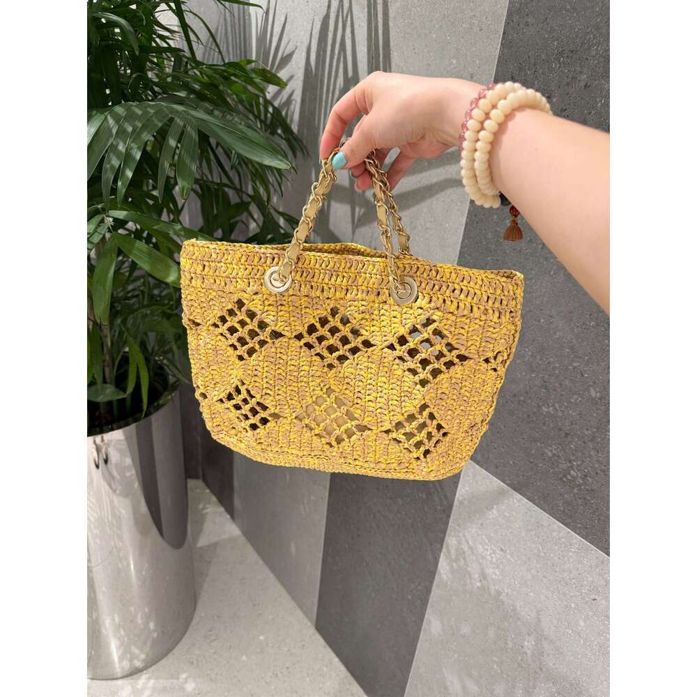 Straw Beach Tote Handheld Woven Hollow Pure Handmade Crochet Raffia Women S Bag With Sheepskin Small Card Holder Crossbody Bag
