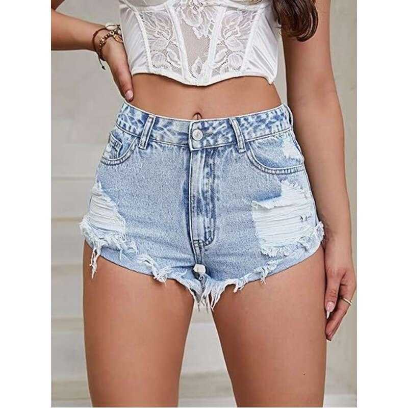 Denim Shorts Jeans Short Denim Shorts Jean Shorts Summer New Spring And Autumn Women S Short Pants Slim Straight Jeans Ripped Short Jeans Ripped Short