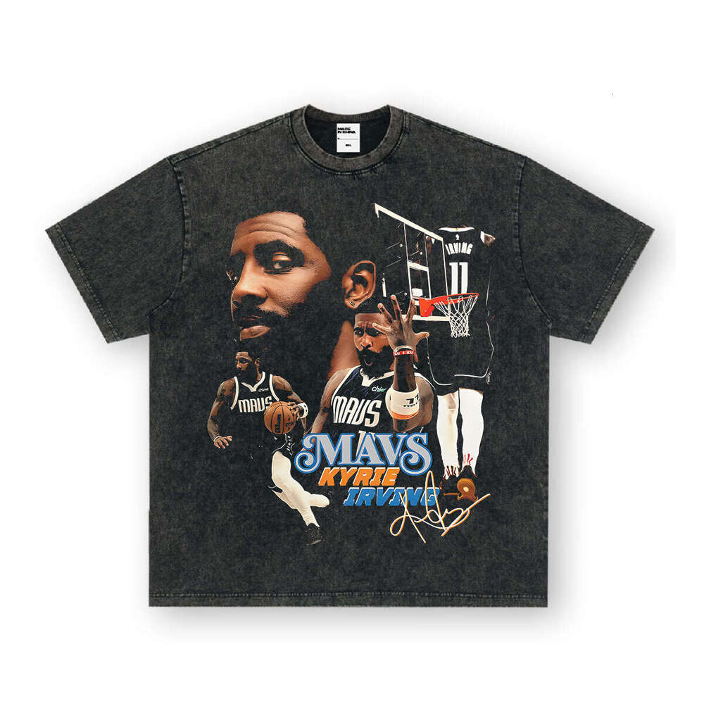 2025 Irving American Style Printed Short T-Shirt Summer New Half Sleeve Crew Neck Men Small Neckline