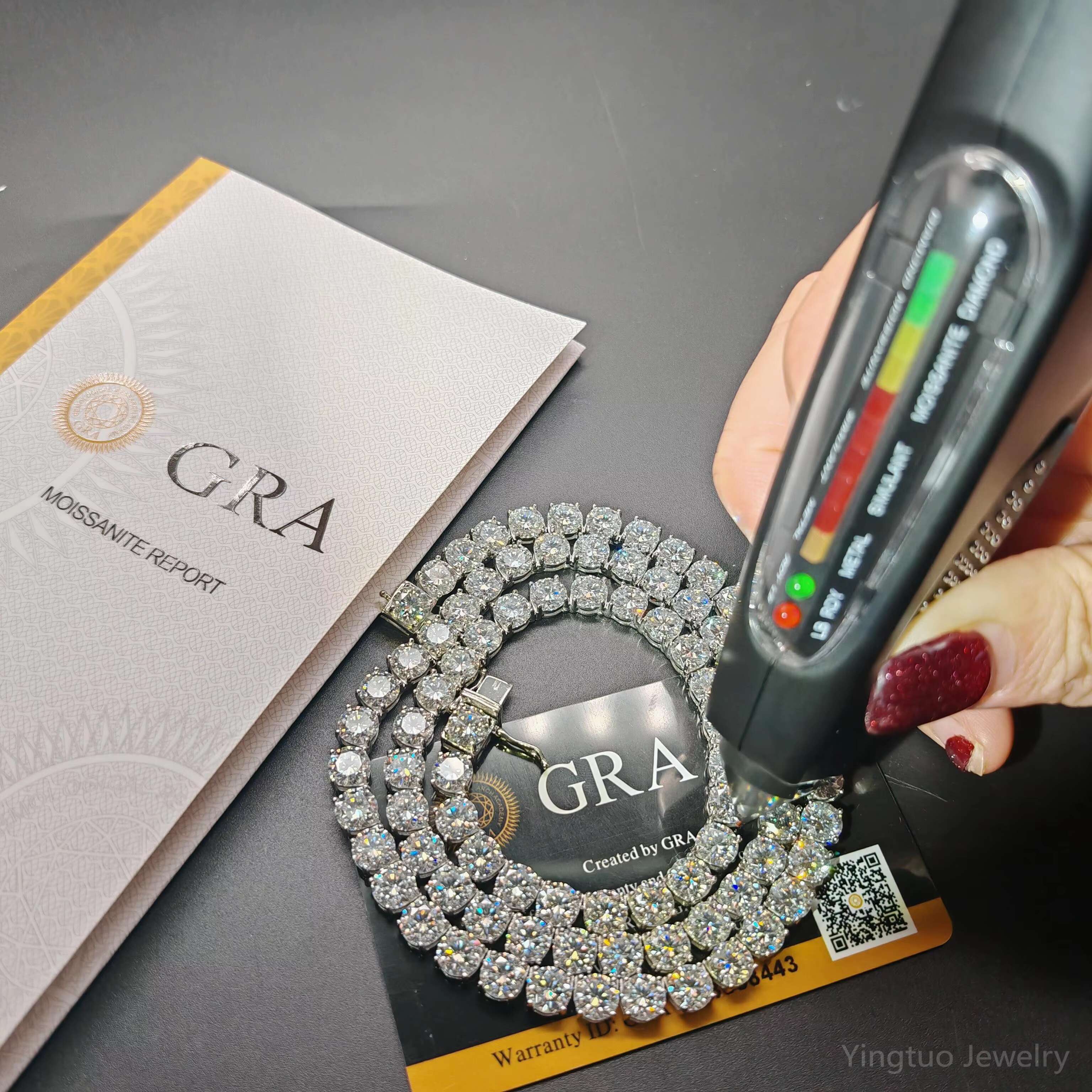 2025 Hot Selling 4.0mm Moissanite Tennis Chain Pass Diamond S925 Moissanite Necklace