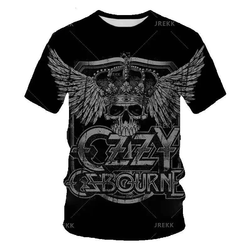 Ozzy Osbourne Punk Rock Band Print T-Shirt, Fashion Creative Rapper Clothing, 3D T-Shirt for Men and Boys