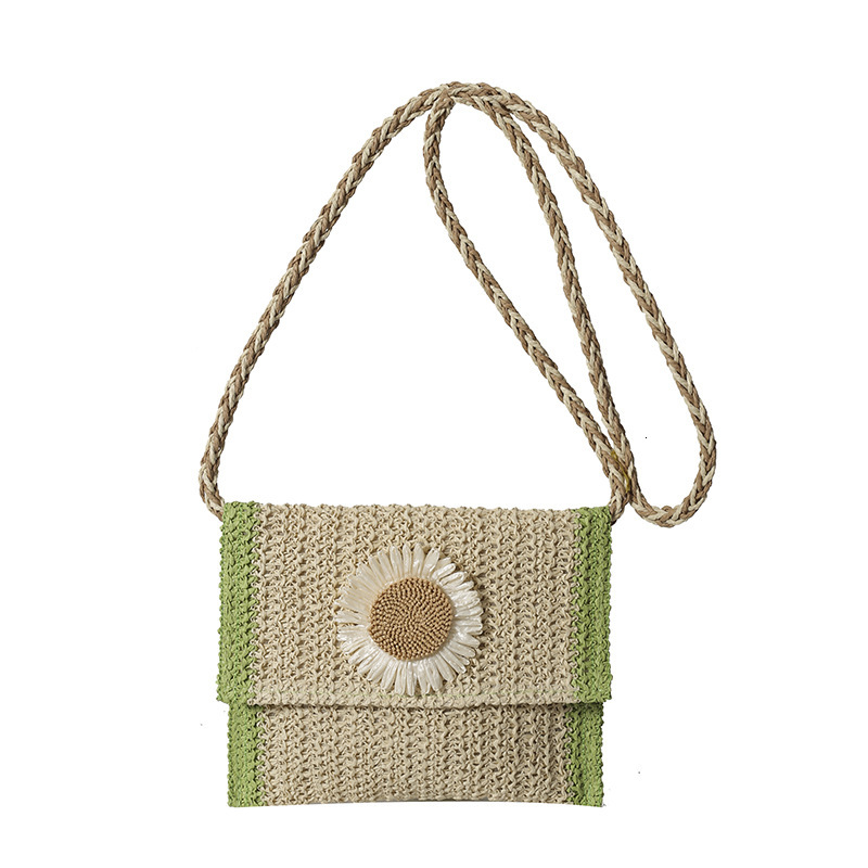 Free Shipping Designer Grass Woven Bag Woven Bag Women's Bag Internet Famous New Sunflower Ethnic Style Fairy Simple Casual Crossbody Bag Handbag