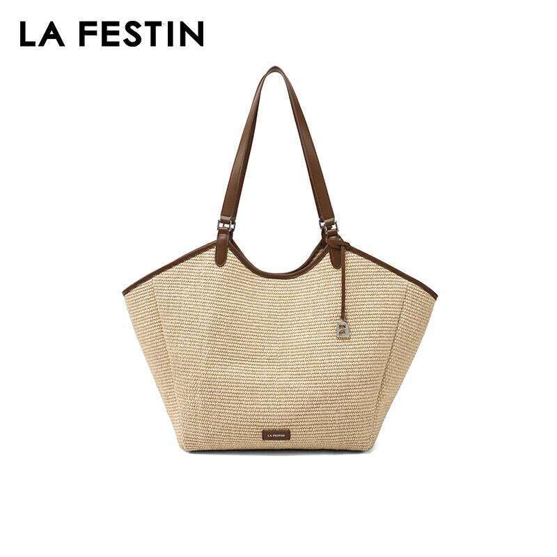 LA FESTIN Original Brand Shoulder 2025 New Tote For Women Fashion Woven Large Capacity Handbag Big Bag