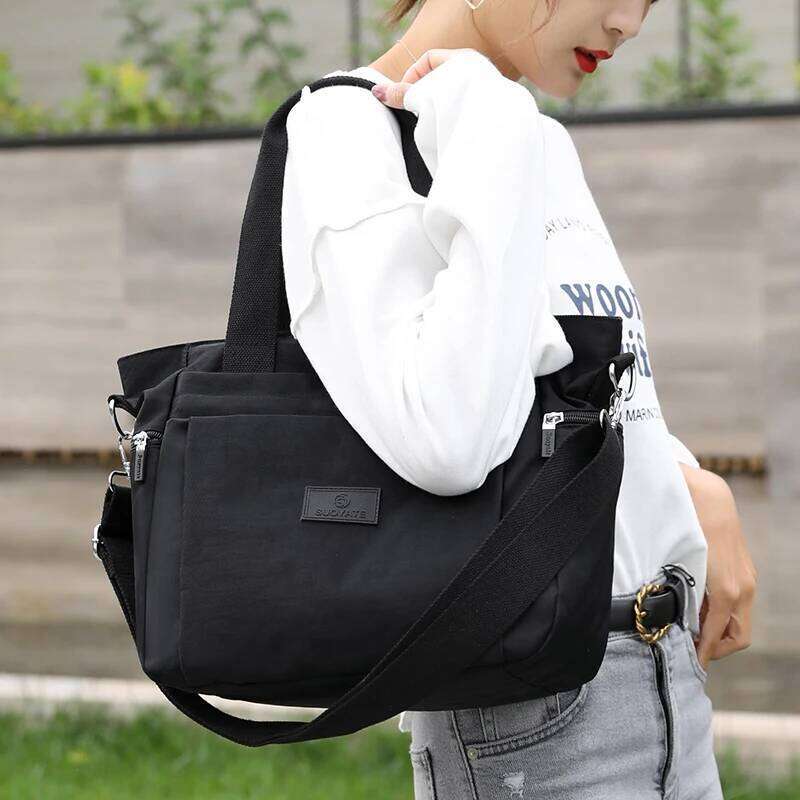 Fashion Large Capcity Women Causal Tote High Quality Durable Nylon Shoulder Female Fabric Big Handbag Shopping Bag