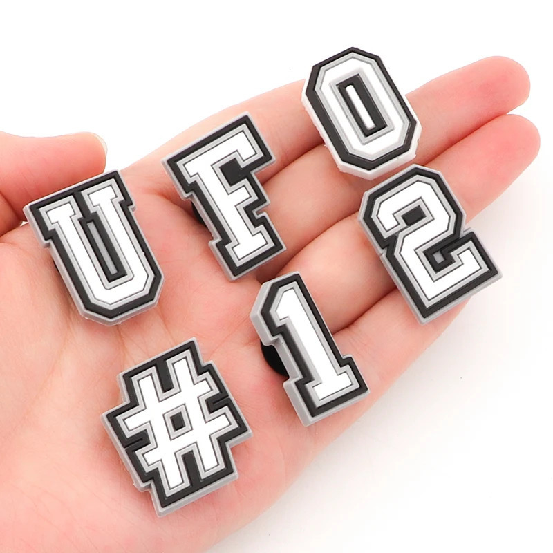 Letter Shoes Charms for Clog Sandals Shoe Decoration 09 Number Alphabet ABCZ Characters DIY Pins Boy Girl Men Women 250528