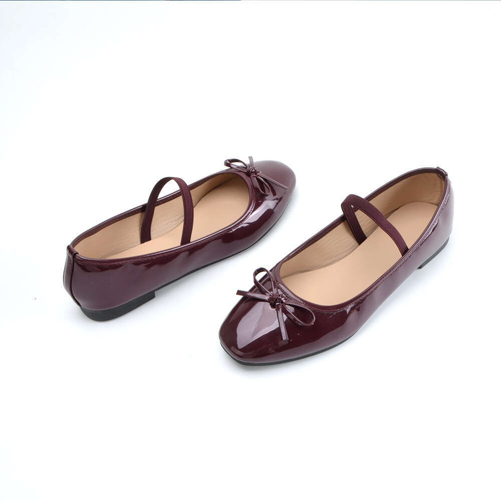 Mary Jane for Women 2025 New Summer Butterfly Small Leather Square Toe Shallow Mouth Casual Flat Single Shoes